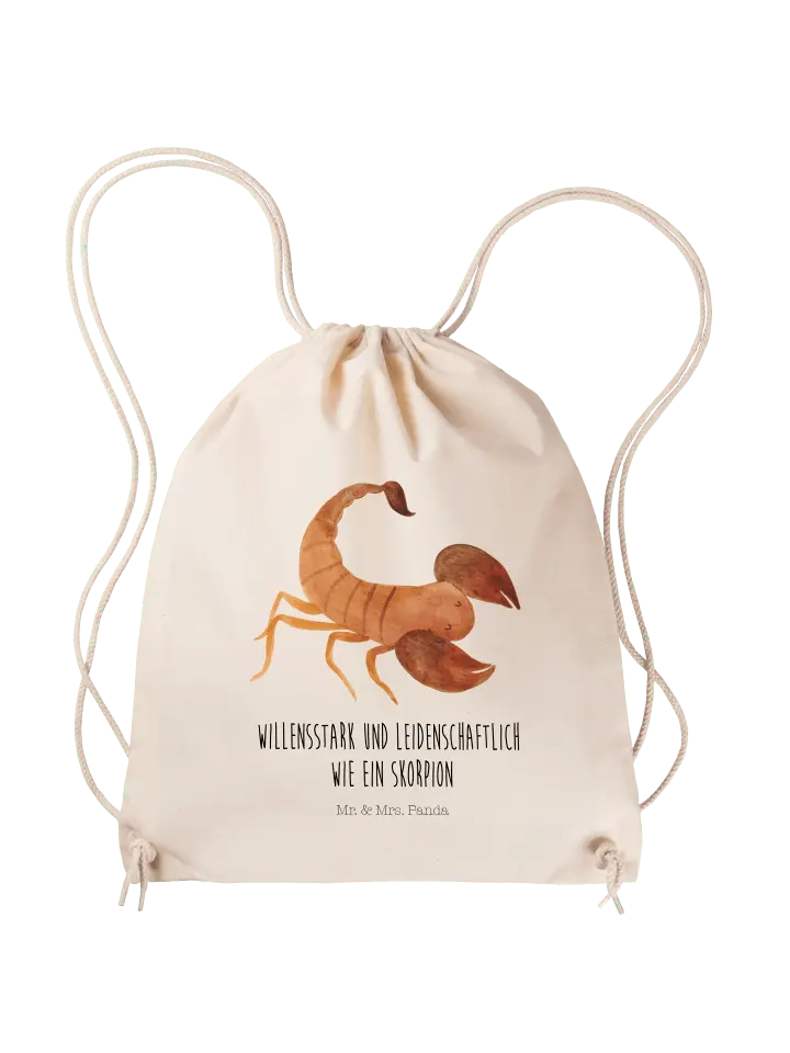 

Спортивная сумка Mr & Mrs Panda Sportbeutel Sternzeichen Skorpion, кремовый