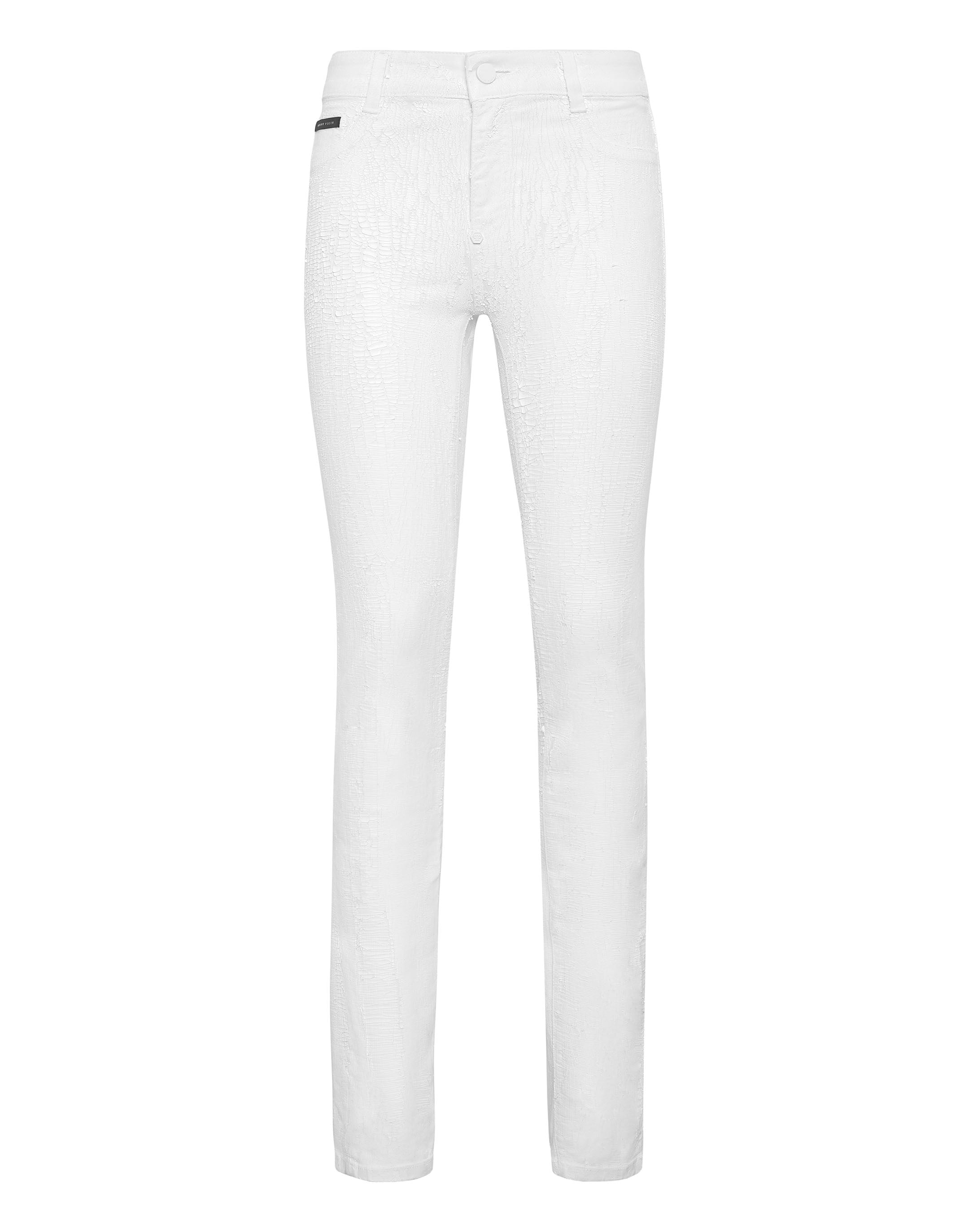 

Джинсовые джеггинсы Hexagon PHILIPP PLEIN, цвет crackle white