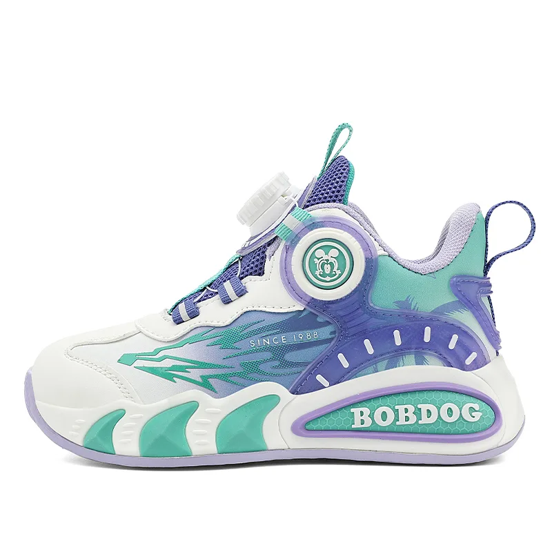 Детские баскетбольные кроссовки BOBDOG, XFT592A White Purple[Leather Upper Waterproof]