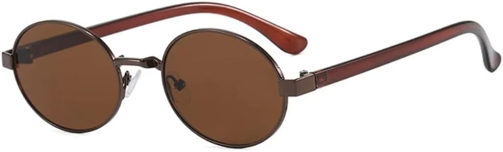 

Солнцезащитные очки с защитой UV400 | Маленькие овальные панк-очки с разноцветными линзами | для женщин и мужчин, для занятий спортом на открытом воздухе и вождения DSVIGF, Brown Brown