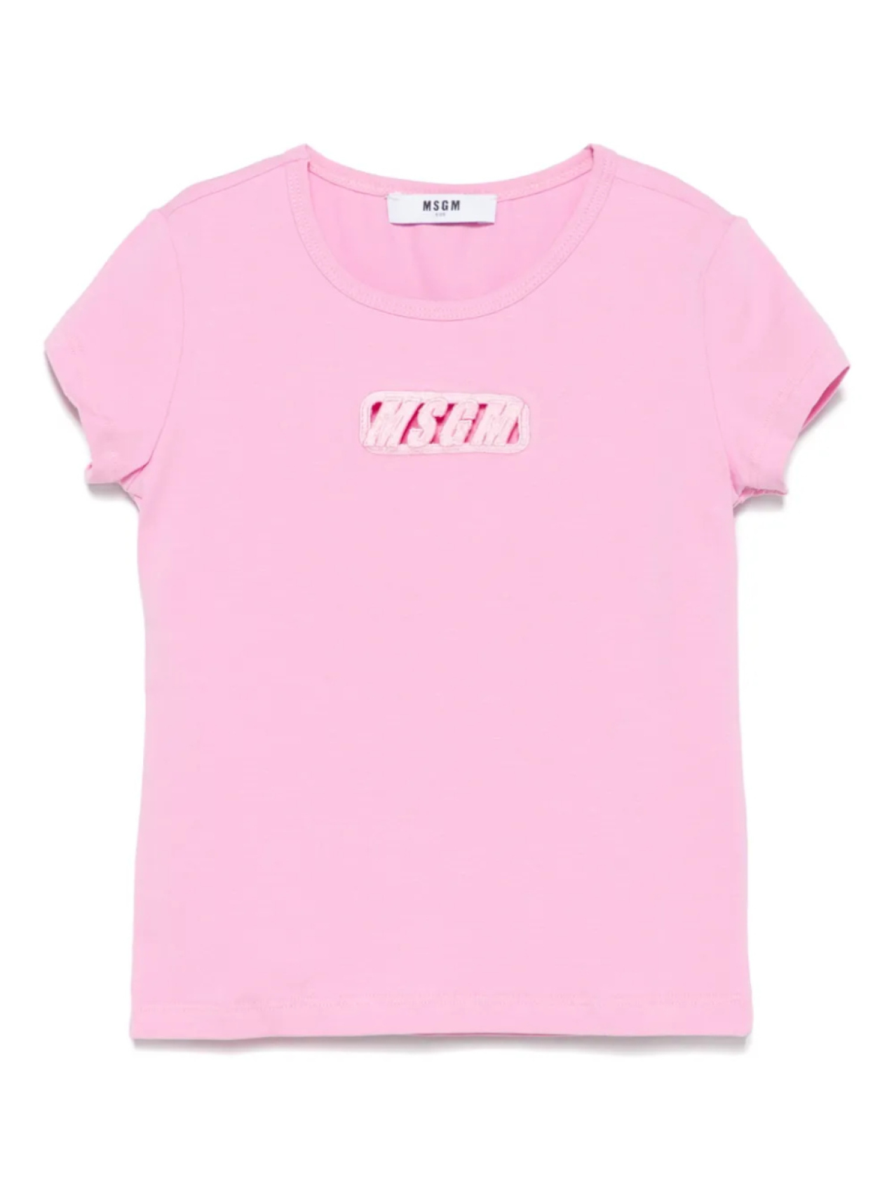 

MSGM Kids футболка с вышитым логотипом, розовый