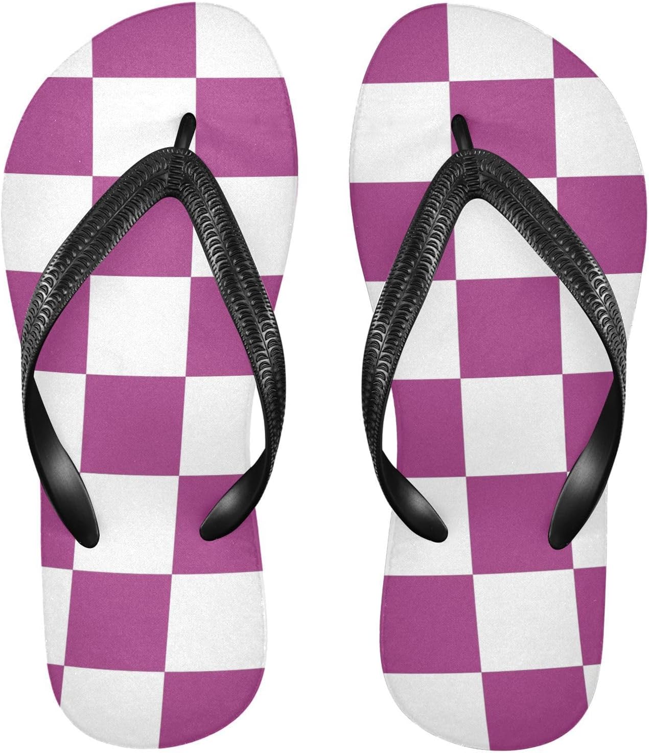

Женские и мужские шлепанцы SPRIPORT в клетку, удобные повседневные вьетнамки с мягкой подошвой и противоскользящей резиновой подошвой, плоские сандалии для прогулок, летнего пляжа, фиолетовый