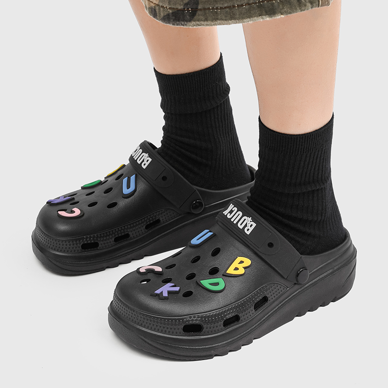 B.Duck Летняя коллекция Citywalk клоги унисекс черные, цвет Black — фото 4