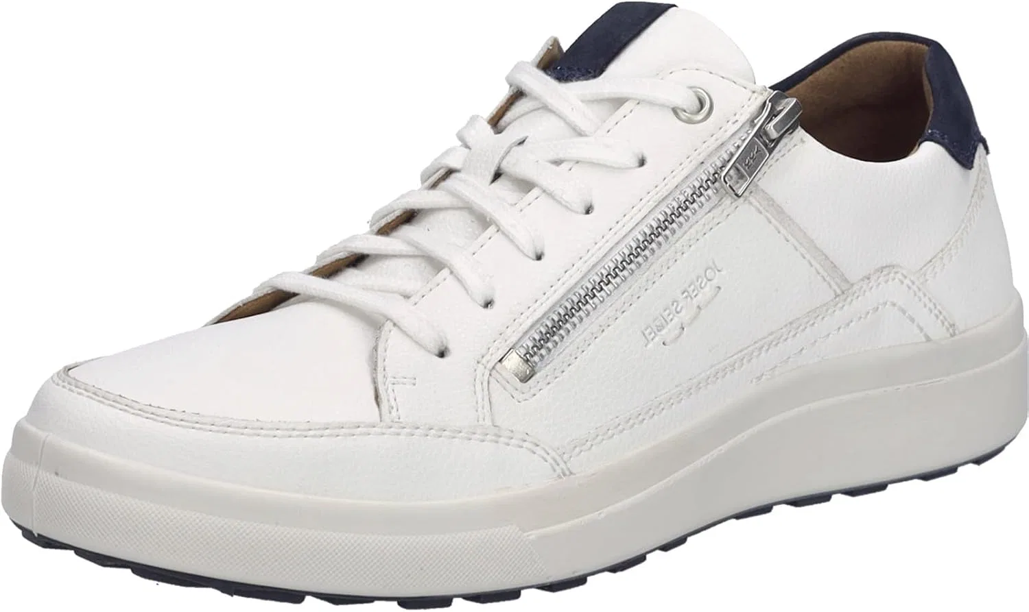 Мужские низкие кроссовки Josef Seibel Maddox 07, ширина G (стандартная), сменная стелька, White, Dark Blue
