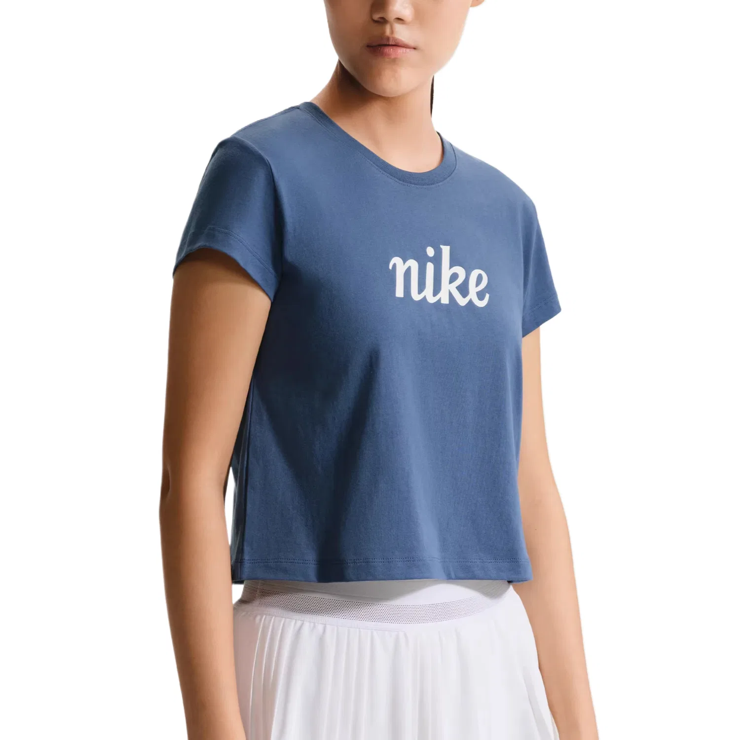 Футболка женская Mysterious Deep Sea Blue с круглым вырезом, средней посадки Nike — фото 3