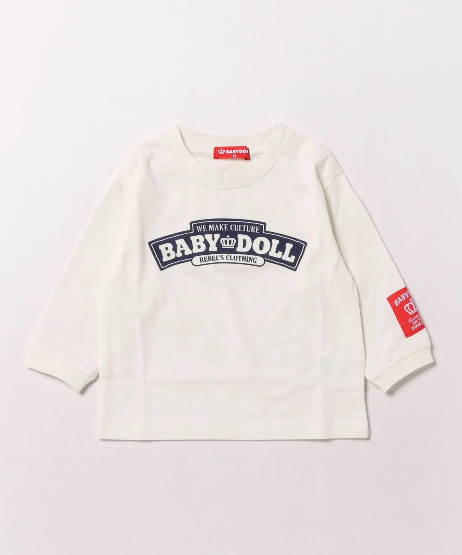 Детская футболка с крупным логотипом BABYDOLL Off White — фото 2