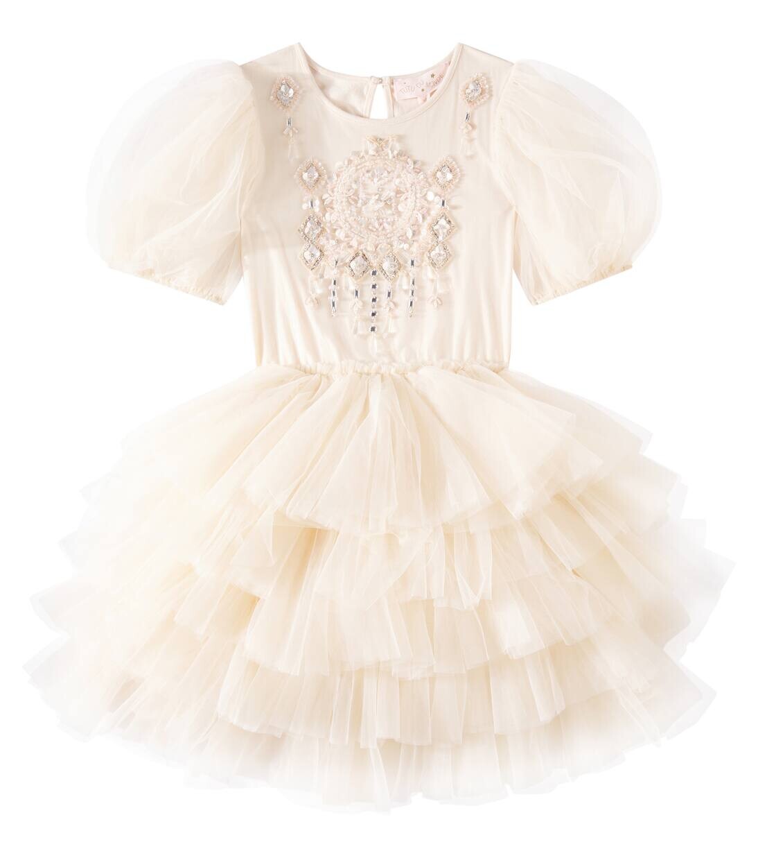 

Платье из хлопкового трикотажа и тюля Trinket Tutu Du Monde, цвет mother of pearl