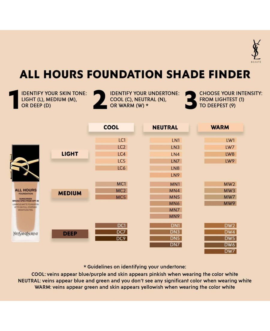 Тональный крем All Hours Luminous Matte Foundation SPF 30 Yves Saint Laurent, цвет lc6 — фото 4