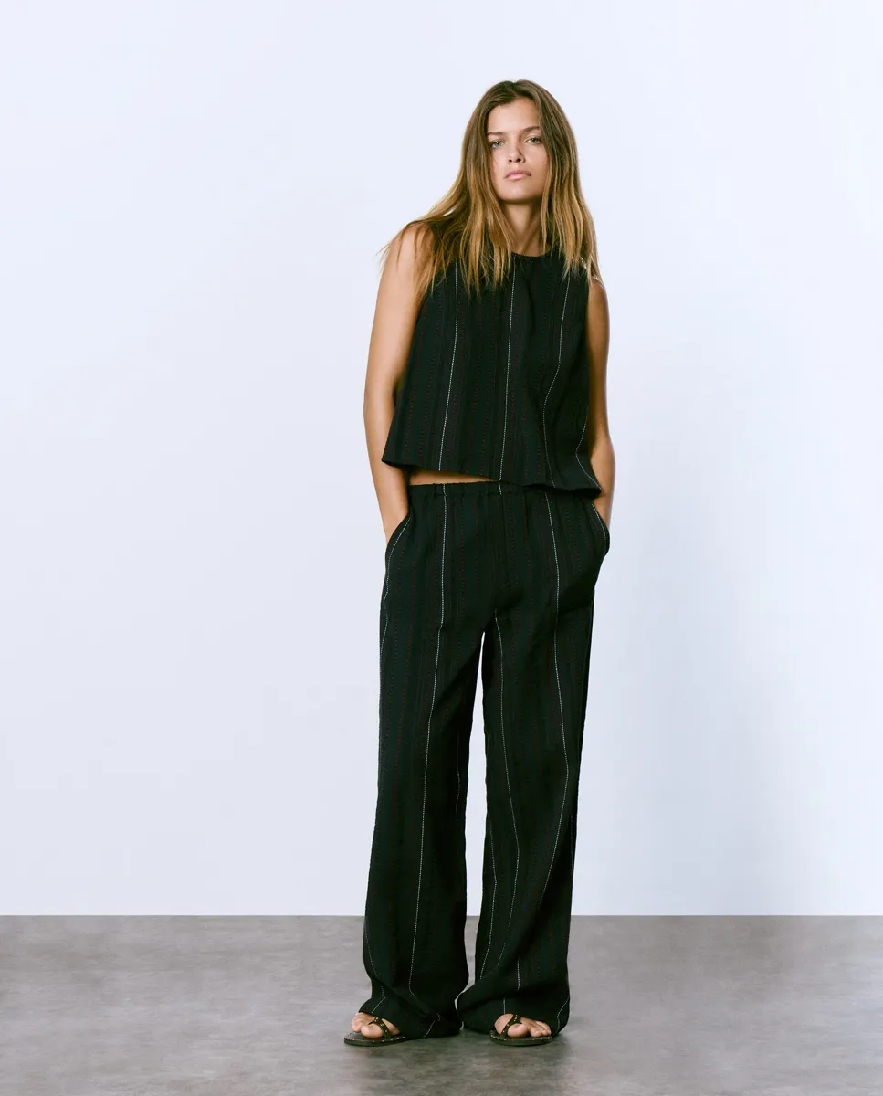 

Женские длинные брюки с вышивкой Brownie, черный