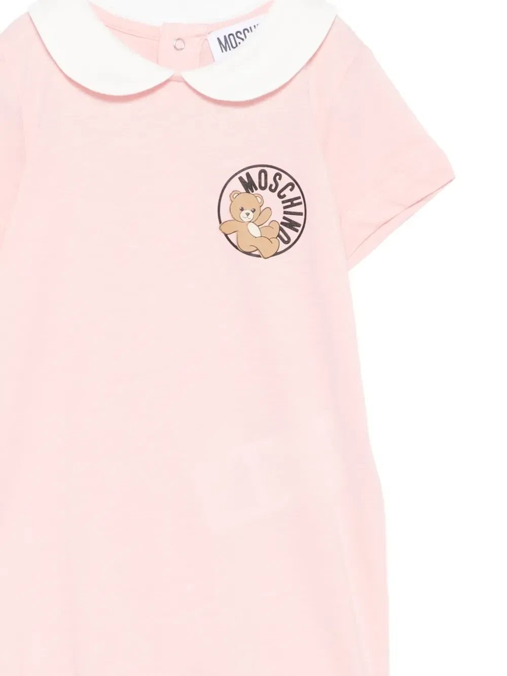 Ромпер с графичным принтом Moschino Kids, розовый — фото 3