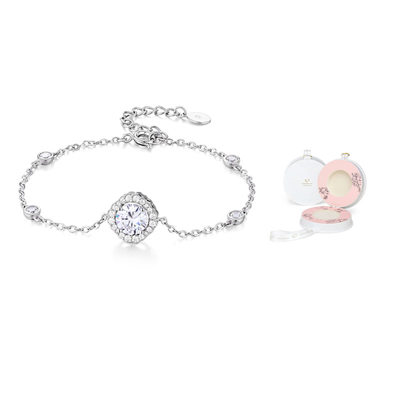 

KADER Серебряный браслет с цирконием 925 пробы, женский серебристо-белый, эксклюзивная упаковка Goddess