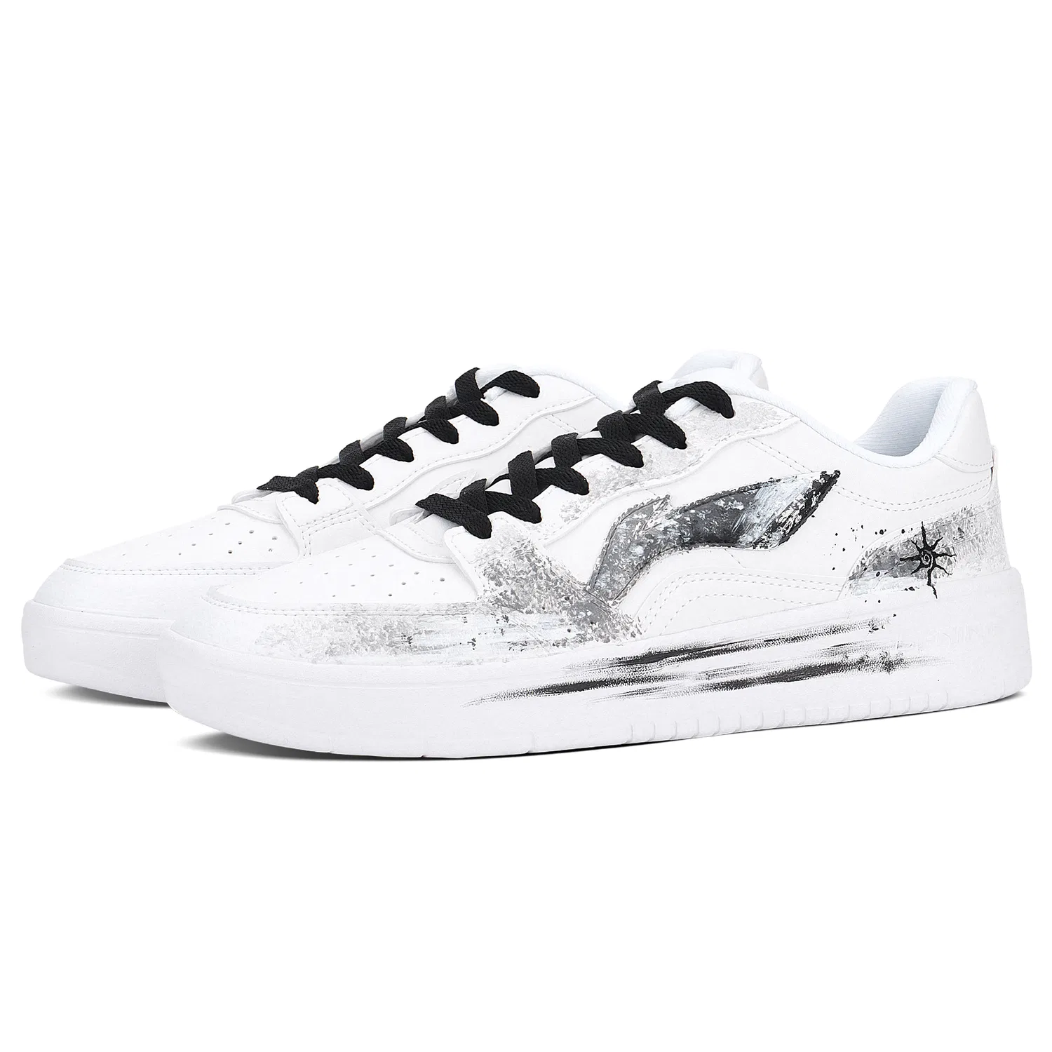 Скейтбордические кроссовки Li-Ning Sycee Starlight Ink Shadow черно-белые — фото 4