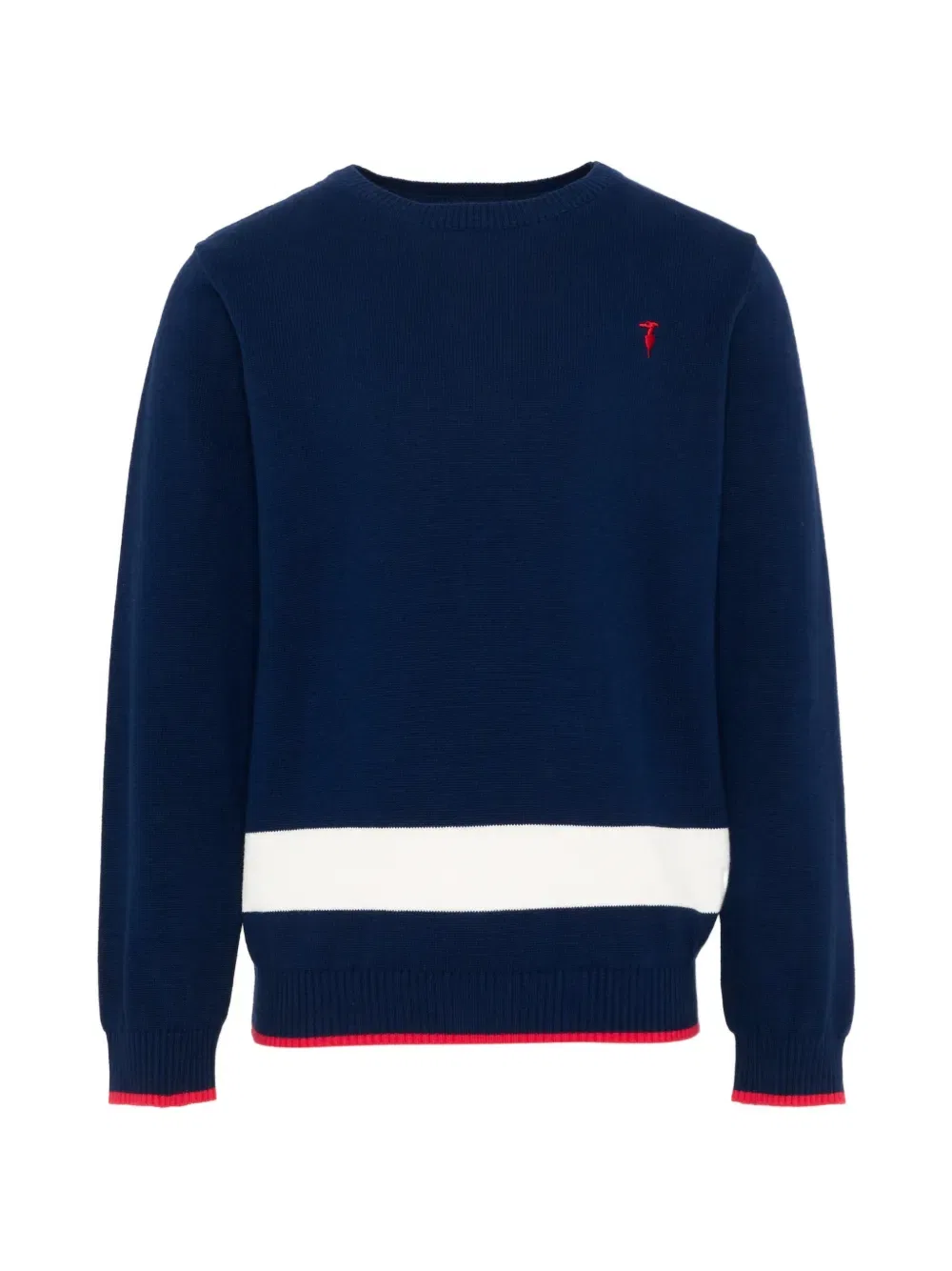Хлопковый свитер с логотипом Trussardi Junior, синий