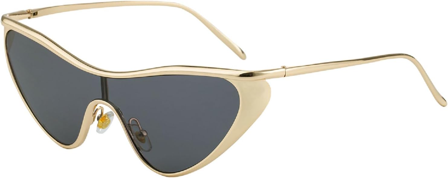 

Винтажные солнцезащитные очки «кошачий глаз» для женщин, роскошные очки в стиле панк 2025 года, цельные солнцезащитные очки, модные очки-щитки для женщин с защитой от УФ-излучения UV400 mincl, C6