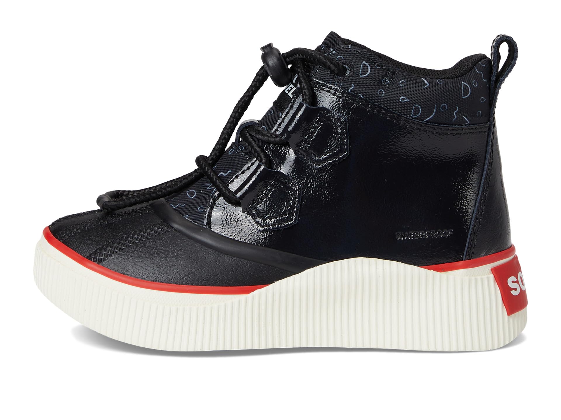 Ботинки SOREL Kids Out N About Iv Classic Waterproof, цвет Black/Bright Red — фото 4