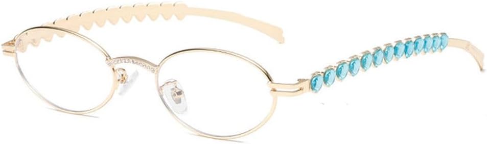 

Роскошные овальные солнцезащитные очки в винтажном стиле, круглые женские солнцезащитные очки со стразами, стильные черные мужские очки с бриллиантами, SUN1080 Generic, Gold Blue