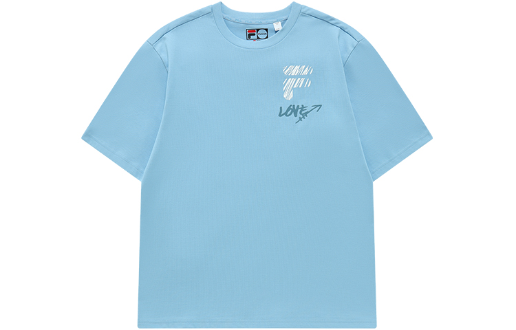 

FILA FUSION Футболка с заниженной линией плеч, унисекс, синий гиацинт