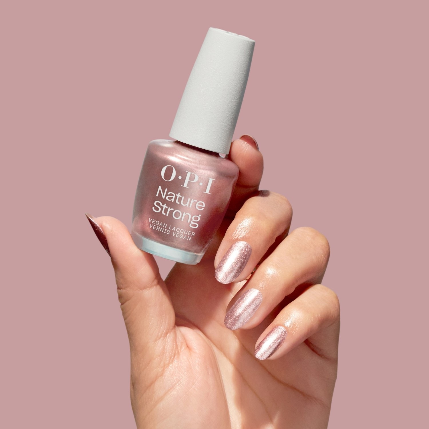 Лак для ногтей nature strong vegan Opi, nat015 - nat - intentions are rose gold, объем 15 мл — фото 4