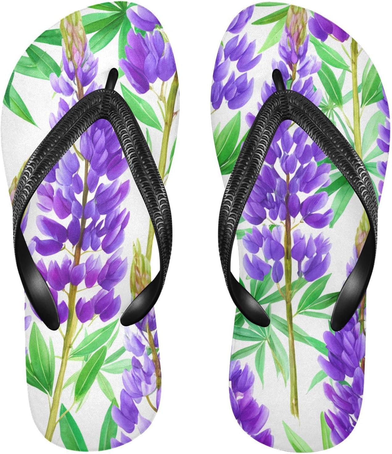 

Белые шлепанцы с рисунком листьев люпина, пляжные сандалии-вьетнамки, резинескользящие летние тапочки для мужчин и женщин Sinestour