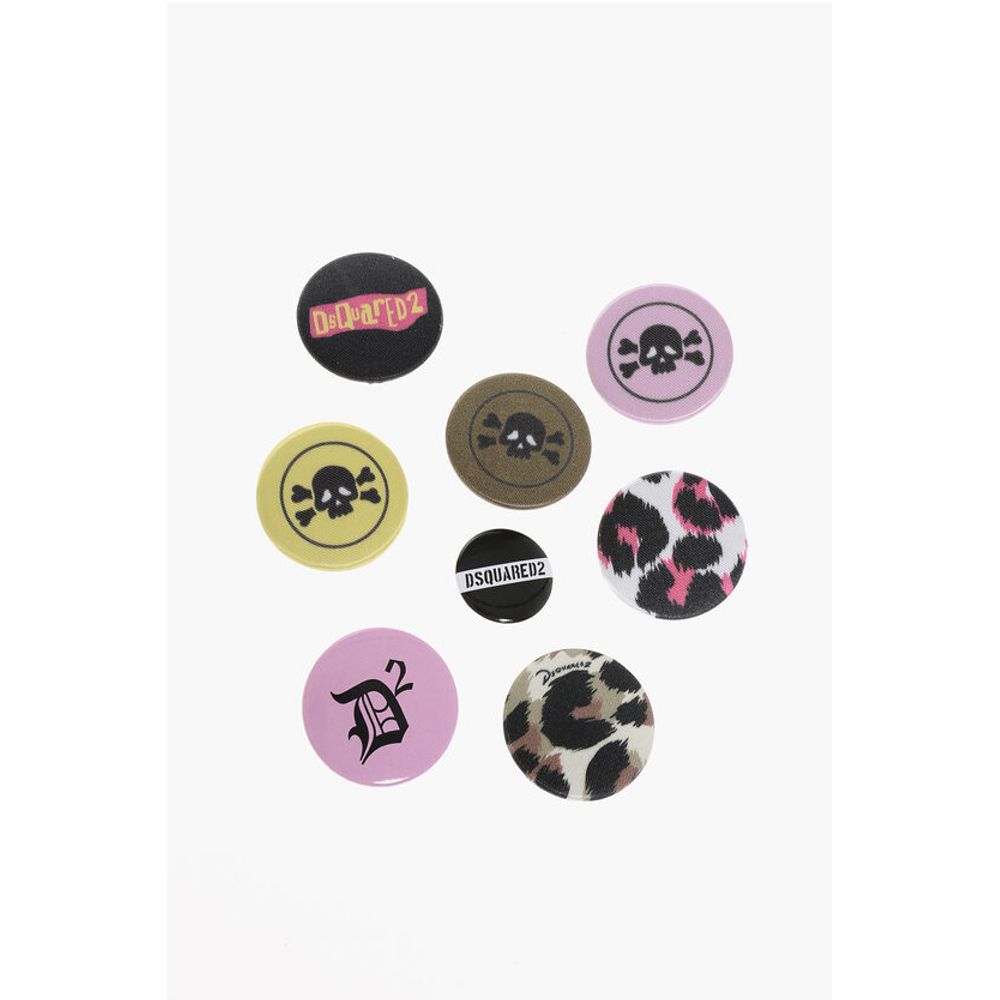 

Набор из 8 разноцветных узорчатых булавок Dsquared2, мультиколор