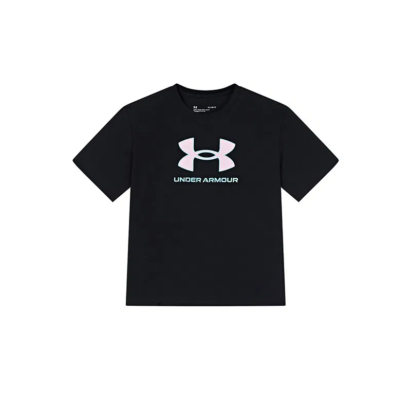 Футболка детская с круглым вырезом Under Armour черная — фото 3