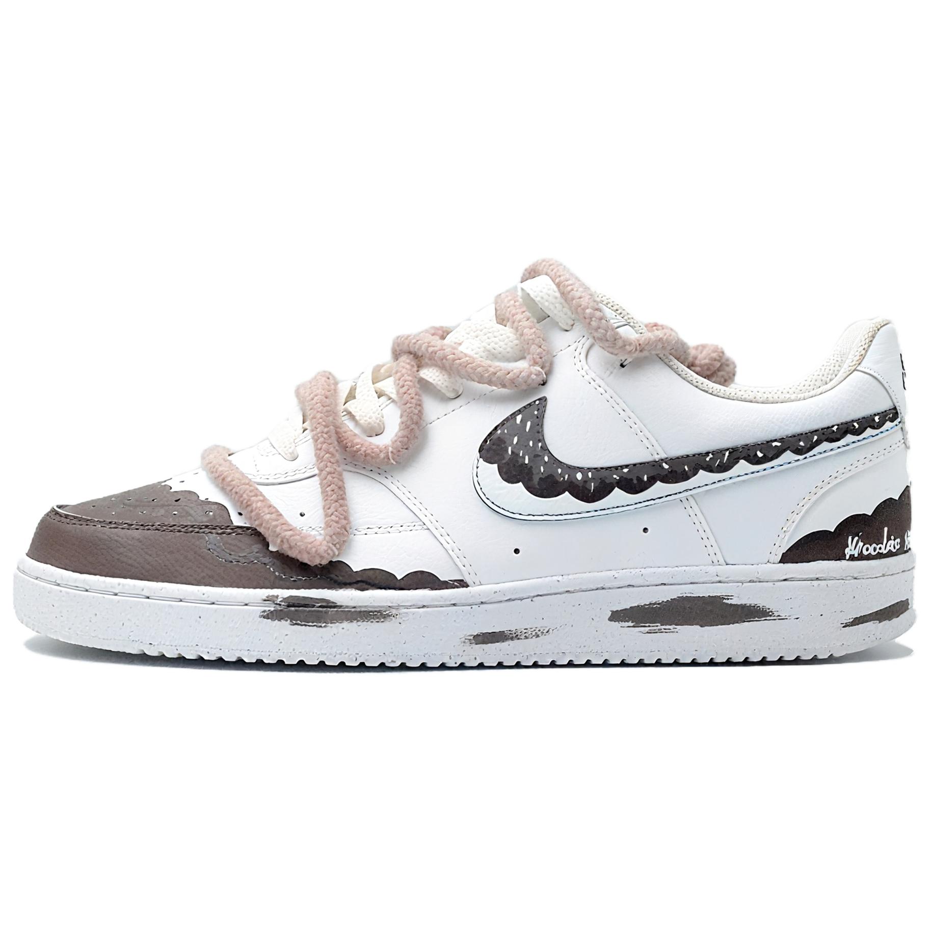 

Nike Кроссовки Court Vision 1 для скейтбординга мужские низкие White/Brown/Pink