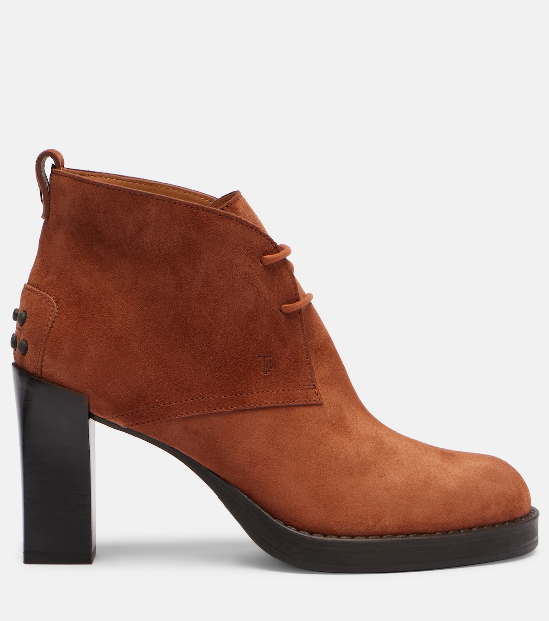 Ботинки BH Bootie 80 на шнуровке из замши Tod's, Bruciato — фото 4