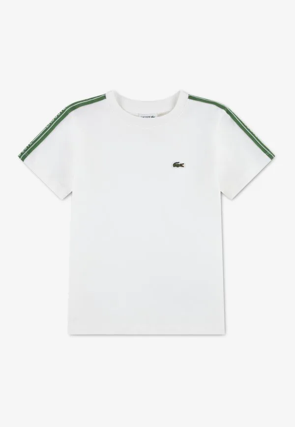 Футболка с тейпированием, базовая футболка Lacoste, Farine
