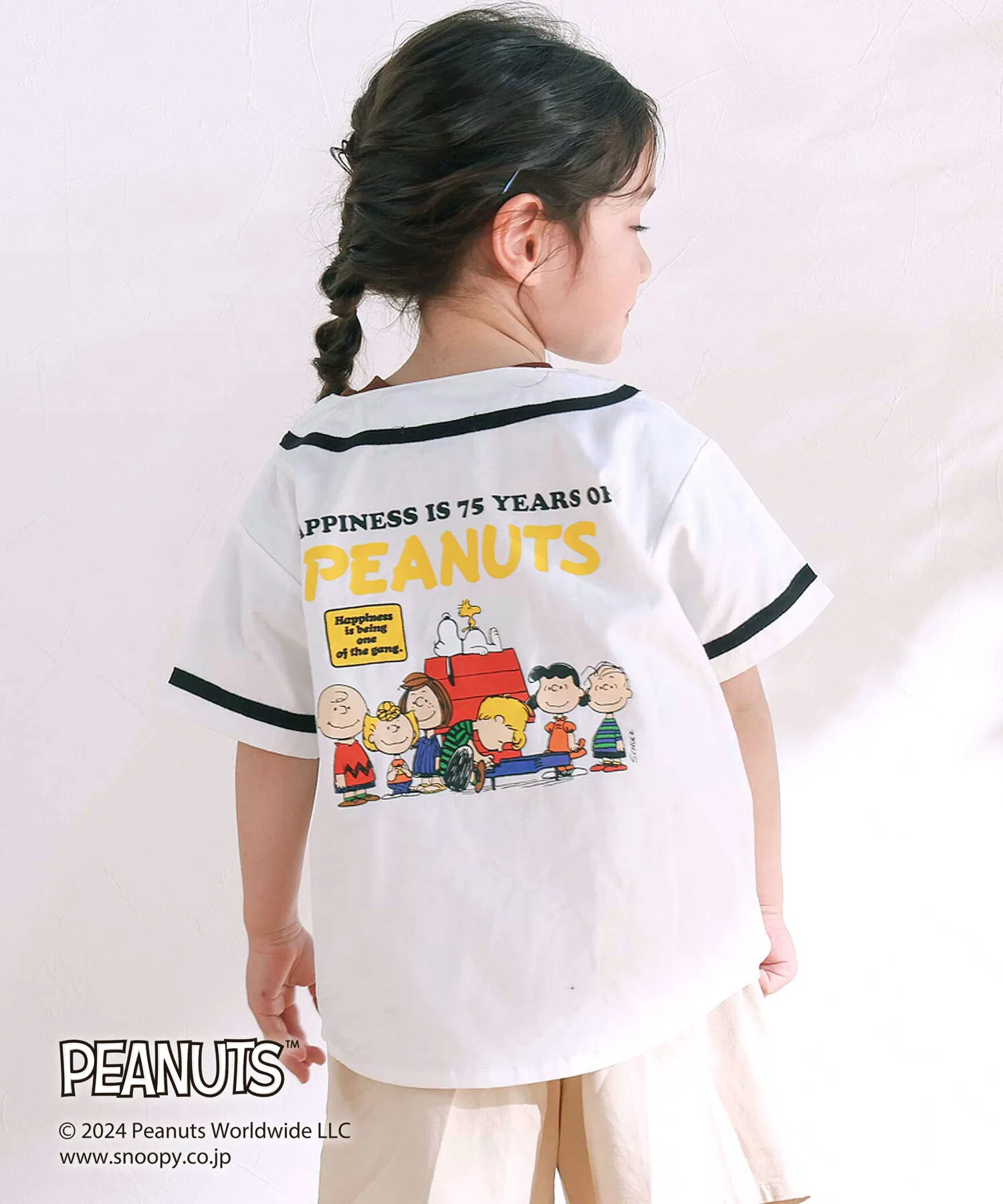 Детская футболка-поло SLAP SLIP PEANUTS 75 лет, оф-белый — фото 4