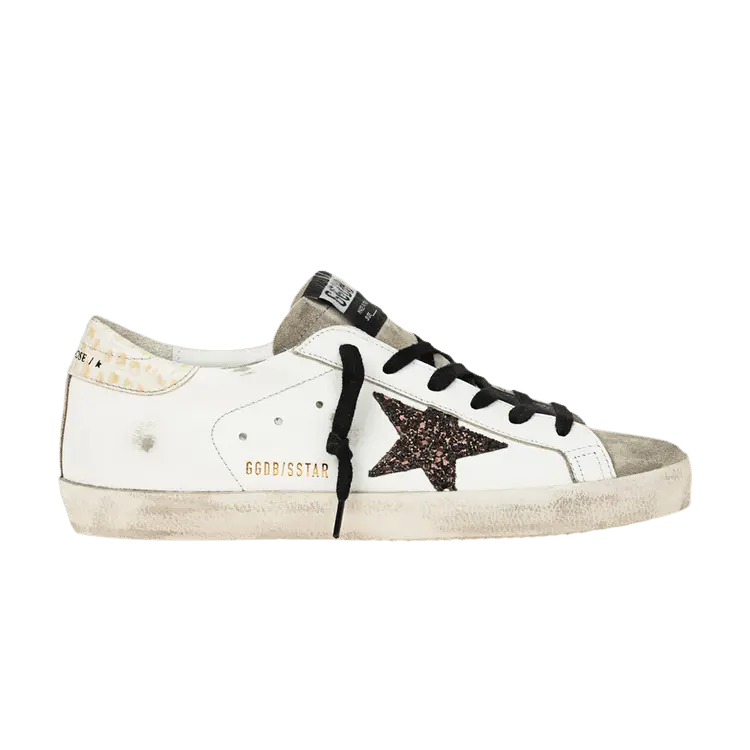 Кроссовки Golden Goose Wmns Superstar White Coffee Brown Glitter, черный
