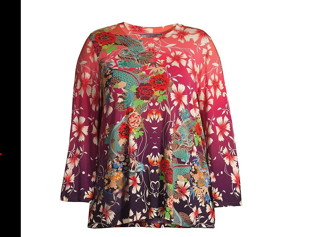 

Футболка с длинным рукавом Johnny Was Adalena Kimono Tee, мультиколор