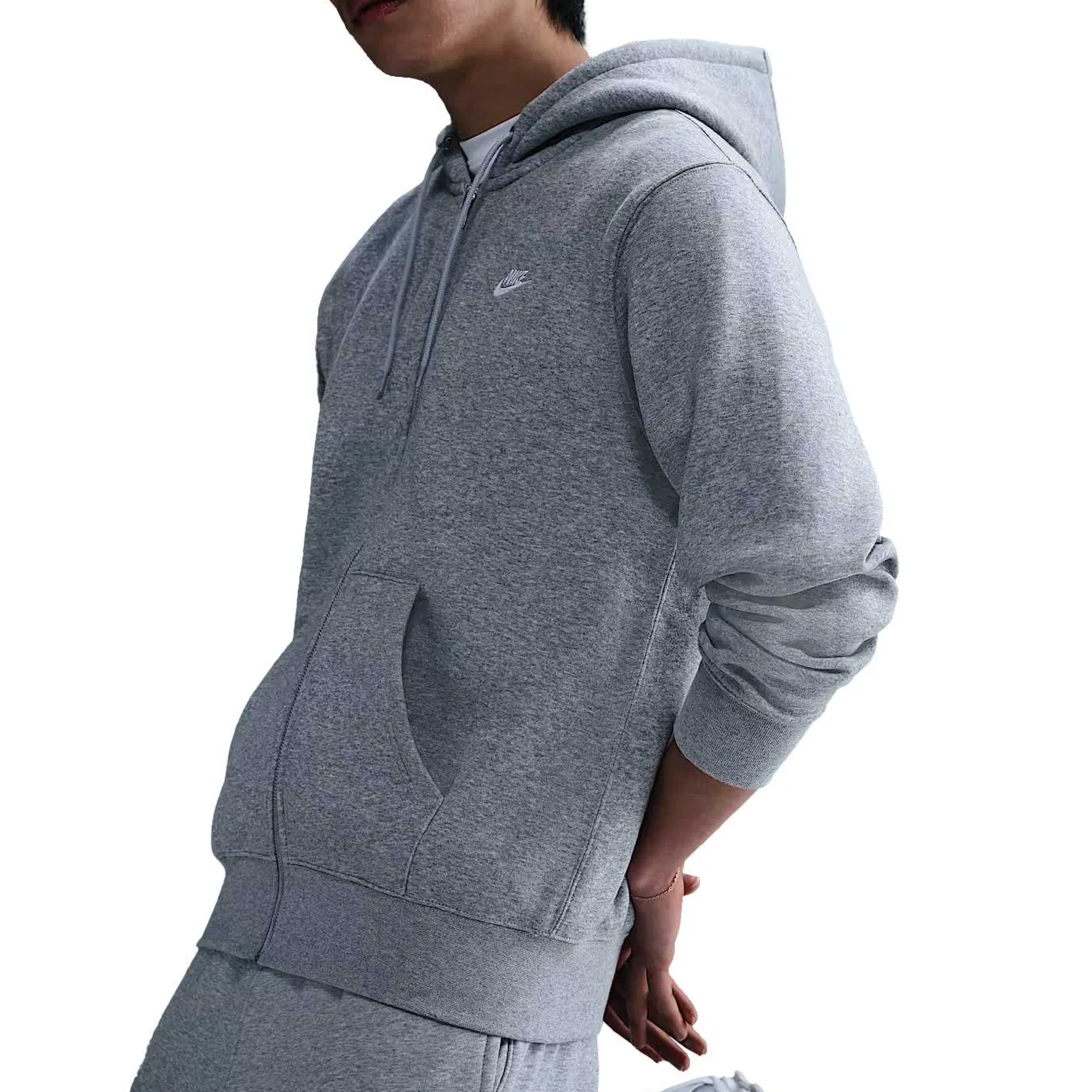 Толстовка мужская на молнии Club из флиса Nike, Gray
