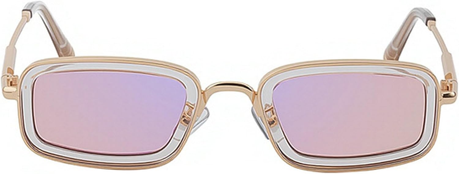 

Женские солнцезащитные очки прямоугольной формы, модель 2025, роскошная металлическая оправа, винтажные солнцезащитные очки в стиле панк для активного отдыха, защита от УФ-излучения для мужчин mincl, Purple