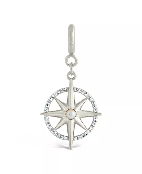 

Подвески-Компасы для путешественников с кубическим цирконием и перламутром Sterling Forever, silver