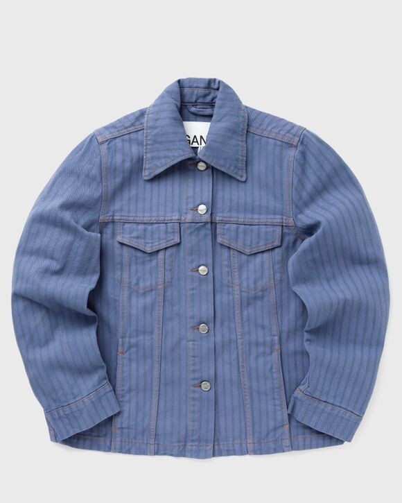 

Куртка Ganni Stripe Overdyed Denim Jacket, цвет country blue