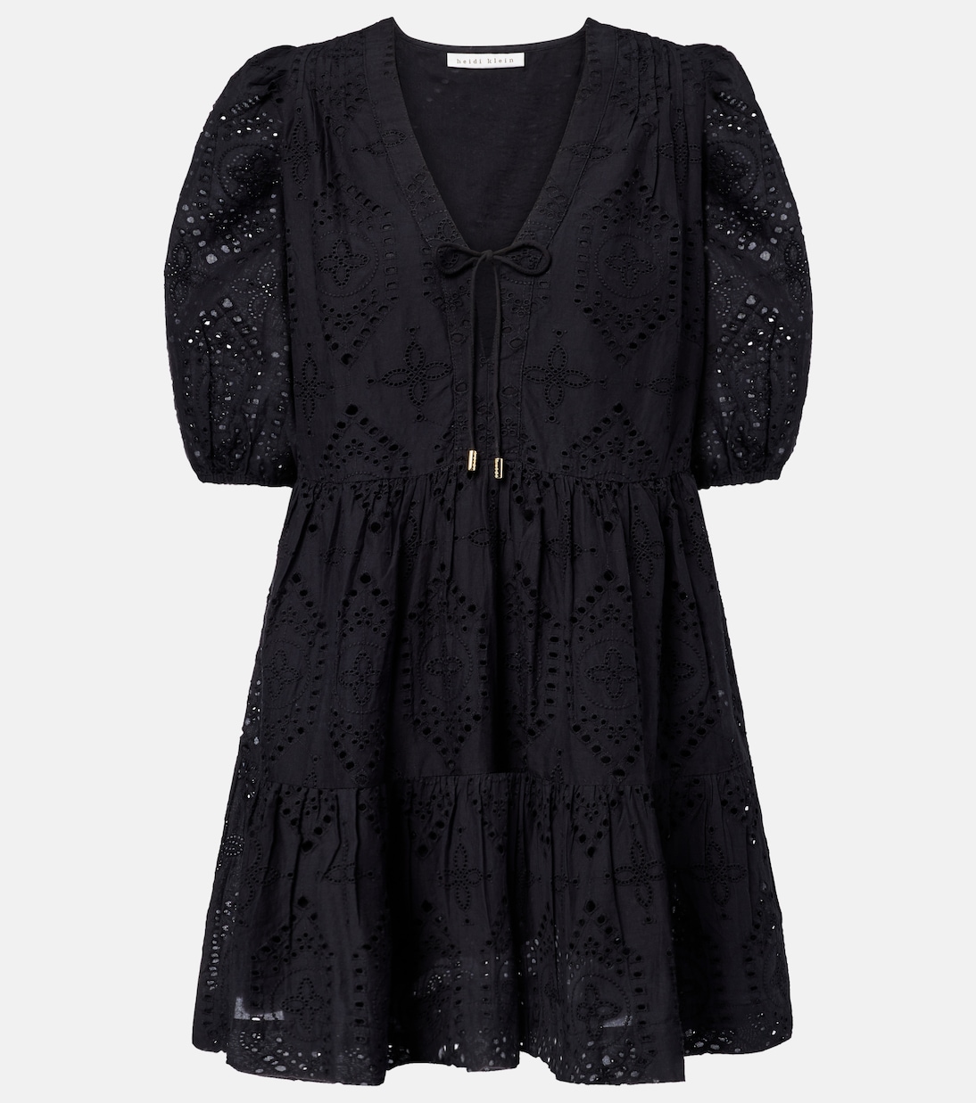 

Мини-платье Saint-Tropez с вышивкой ришелье Heidi Klein, Blk-Blk