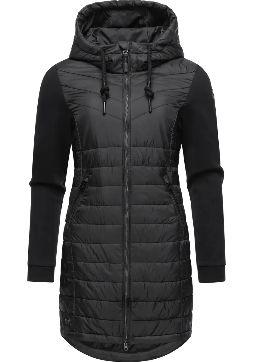 

Стеганое пальто Ragwear "Lucinda Long", пальто из современного микса материалов с капюшоном, черный