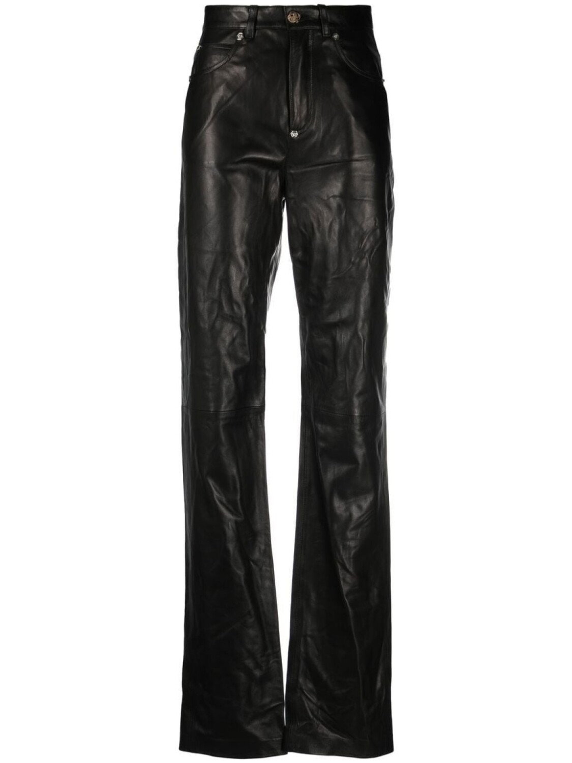 

Philipp Plein кожаные брюки прямого кроя, черный