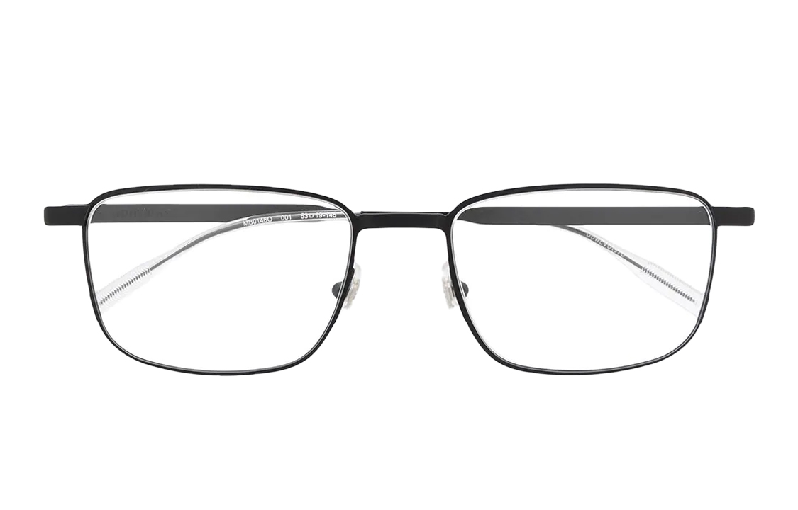 

MONTBLANC Металлическая овальная оправа для очков унисекс черная, Black