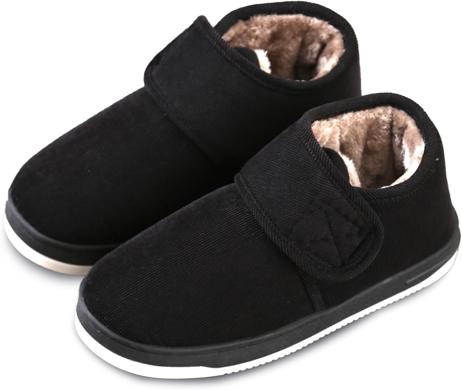 

Унисекс теплые тапочки-ботиночки, теплые ботильоны с регулируемой застежкой, удобные ботинки для ходьбы Natlead, черный