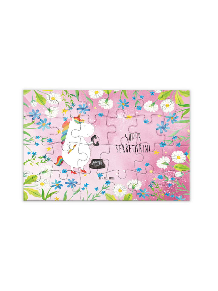 

Mr. & Mrs. Panda Секретер-пазл «Единорог» с надписью, пастельно-красного цвета