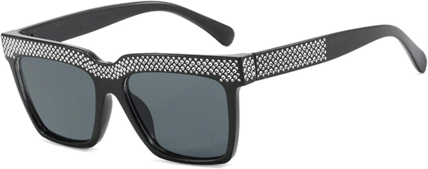 

bullabulling Винтажные панк-солнцезащитные очки с квадратными стразами для женщин, ретро-линзы, Y2K, блестящие бриллиантовые солнцезащитные очки, женские очки для вечеринок, Black