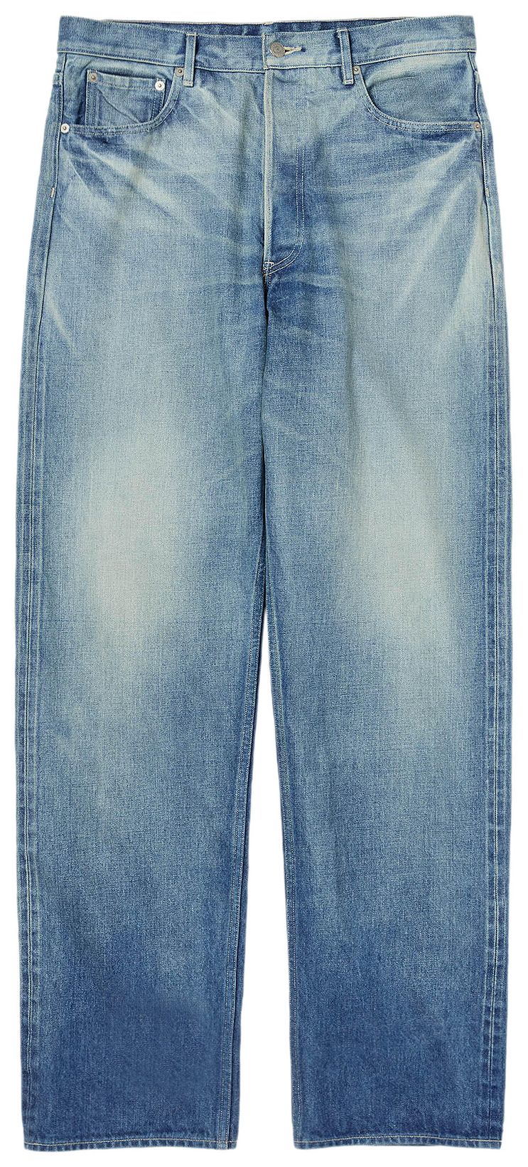 

Широкие брюки Auralee Selvedge Faded Heavy Denim, синий