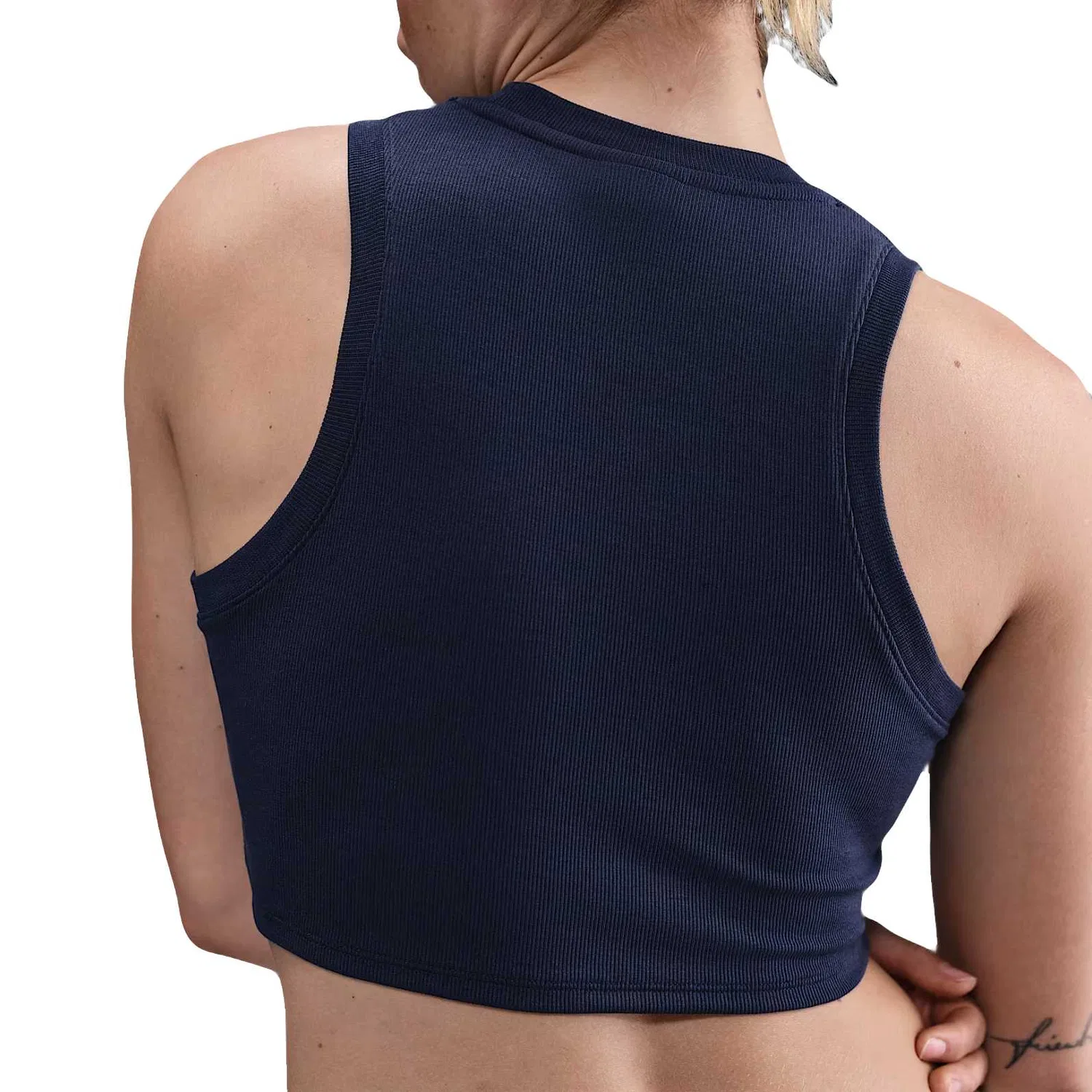 Топ женский облегающий укороченный Sportswear Chill Knit с мини-ребристой вязкой Nike, Dark Blue — фото 2