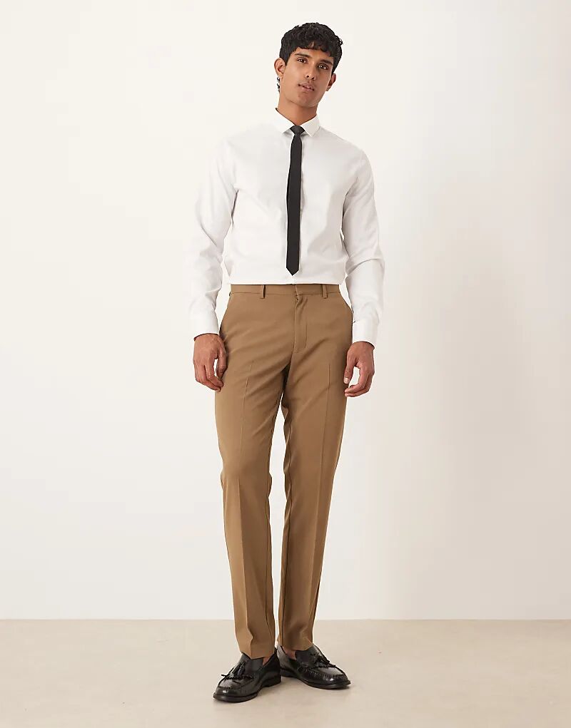 

Узкие брюки ASOS DESIGN коричневого цвета