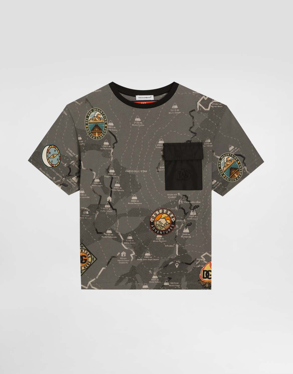 

Оверсайз футболка из джерси с принтом-картой Dolce&Gabbana, мультиколор