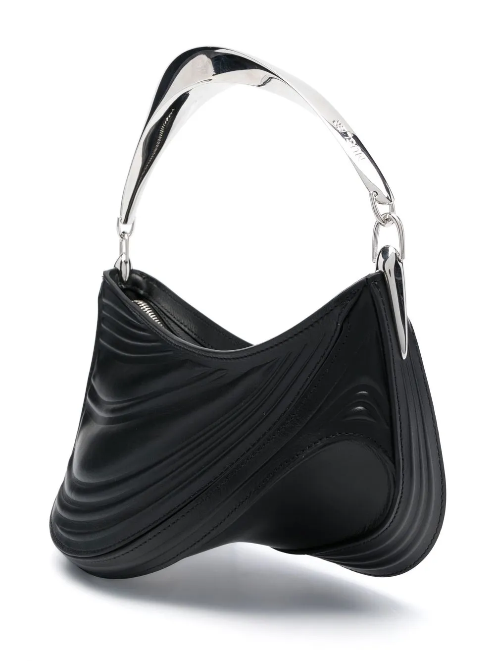 Маленькая сумка-тоут Spiral Curve 01 с тиснением Mugler, черный — фото 3