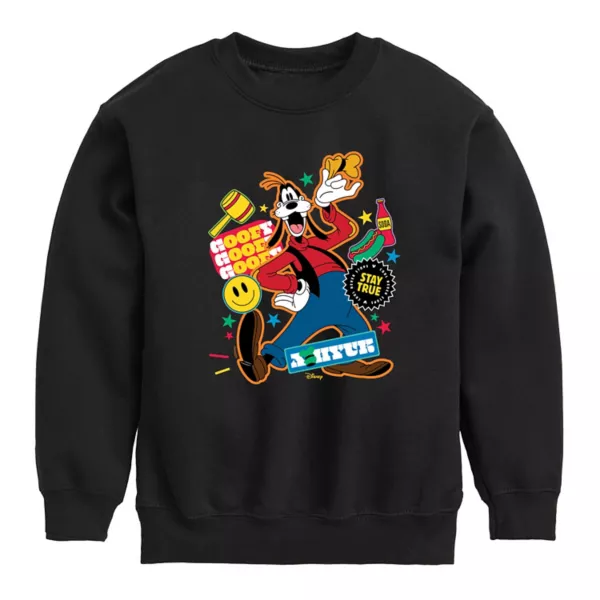 

Микки Маус и друзья худи с Гуфи для мальчиков 8-20 иконок из флиса Disney, черный