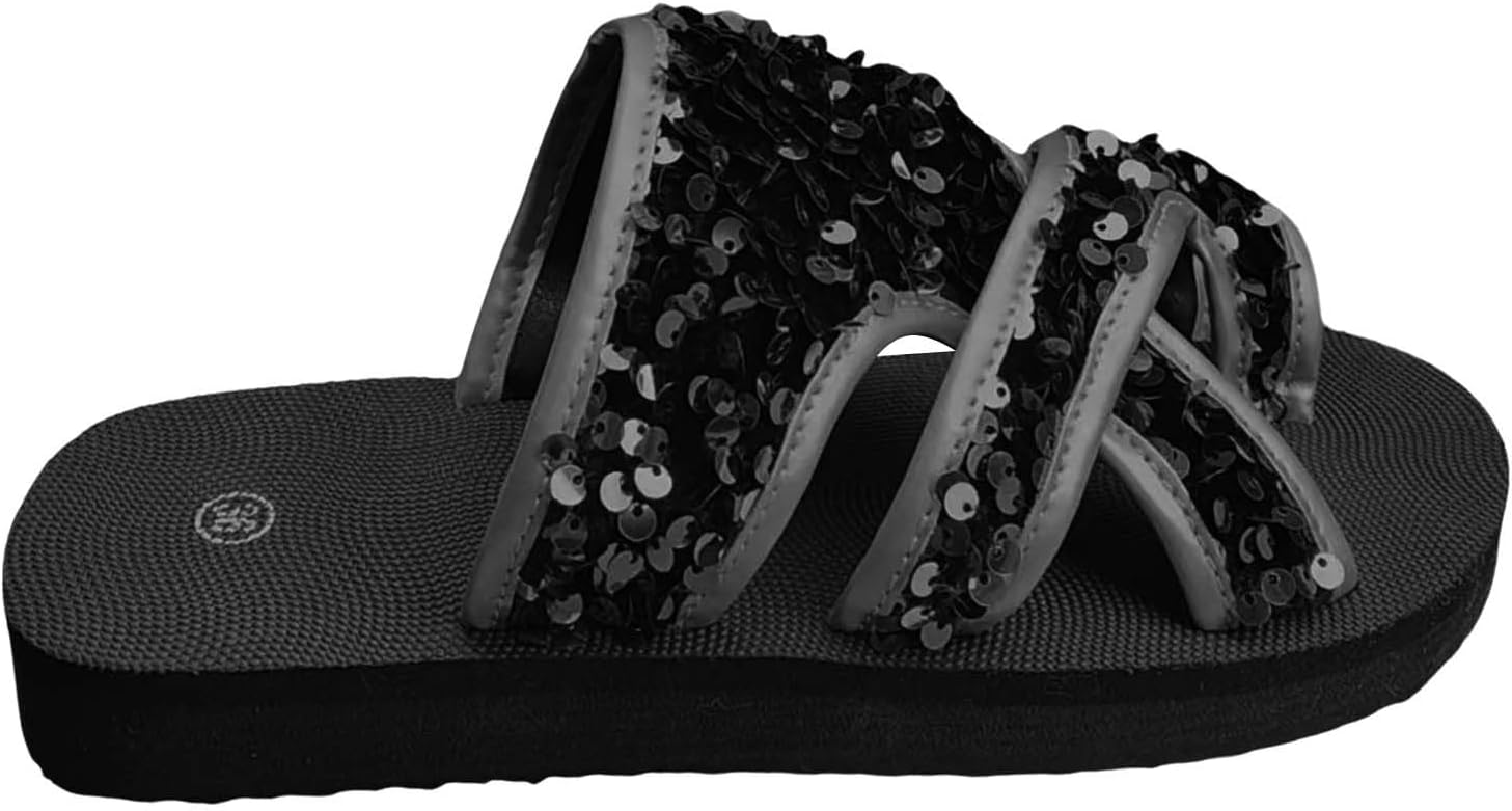 

Женские плоские тапочки модные с открытым носком, на платформе, эластичные, легкие и удобные, рождественские тапочки для мужчин и женщин Generic, черный