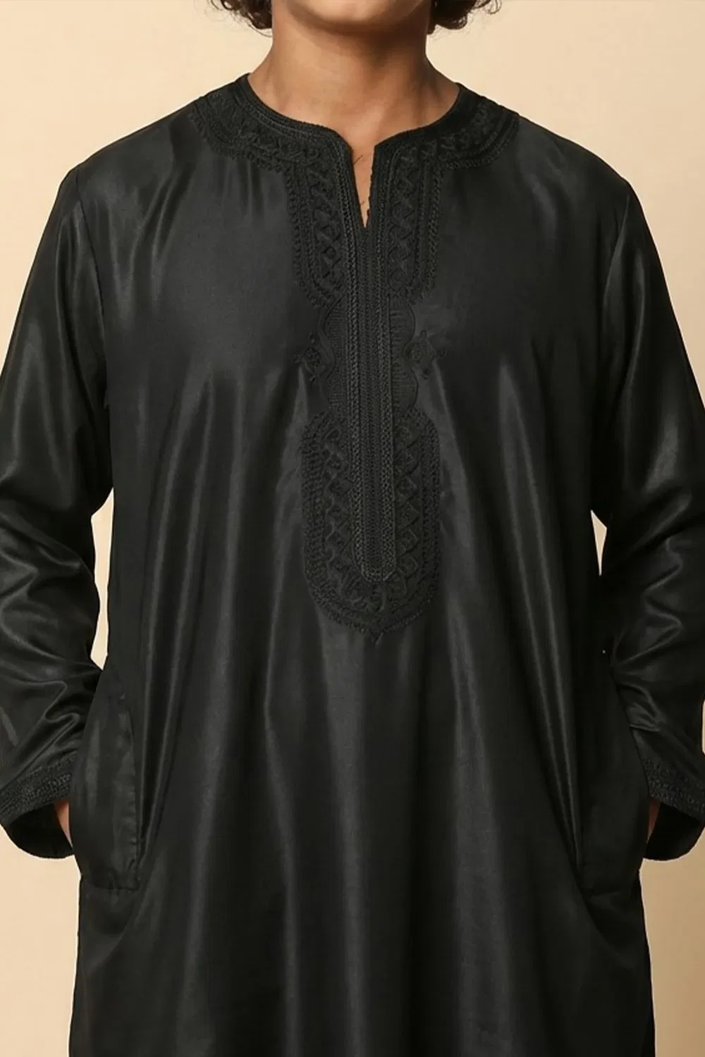 Детская туника Moroccan Thobe K-GG008 Infinity Leather, черный — фото 3